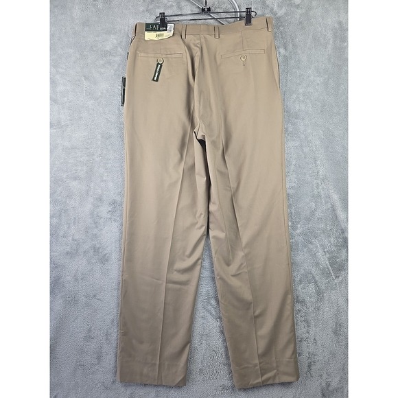 Lauren Ralph Lauren Dress Pant Mens 33x32 Brown Wool Flat Front Total Comfort